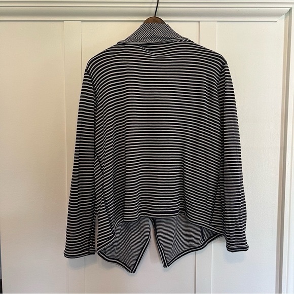 Womens Navy Blue and White Striped Slouchy Cardigan  Size Large - Picture 6 of 7